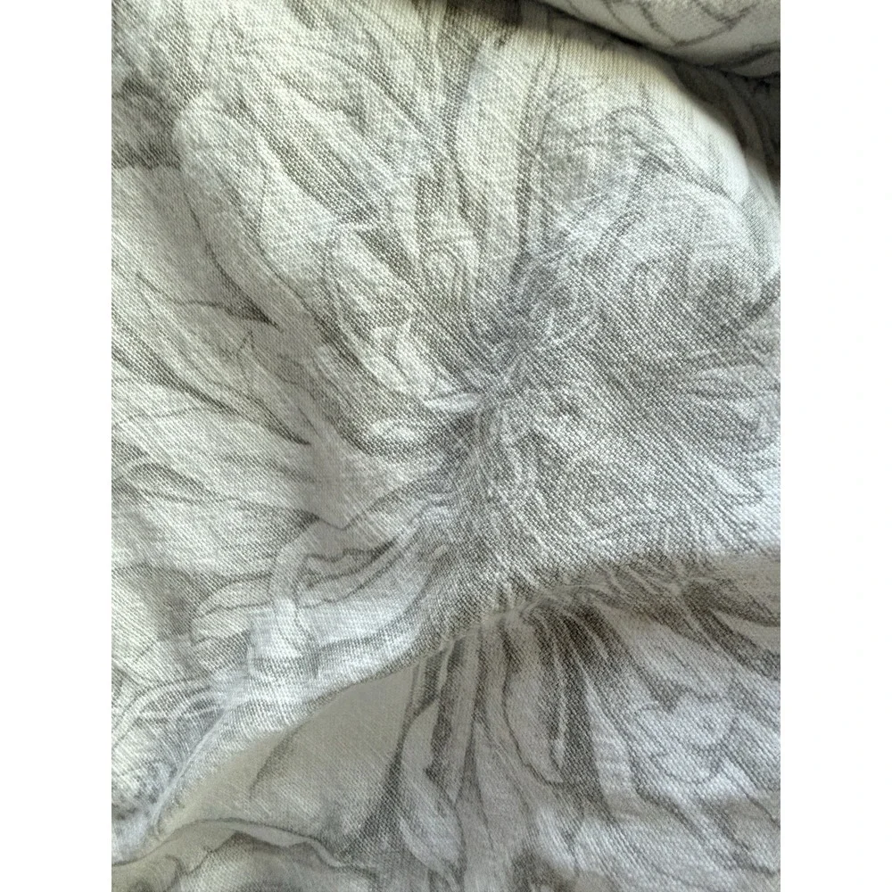 RARE IKEA Alvine Lander Curtains 100% Cotton Grey Floral Toile 4 Panels 40
